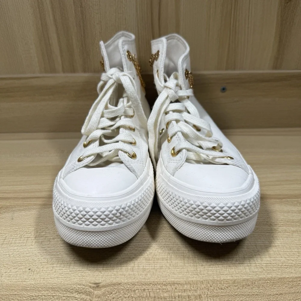 Converse Chuck Taylor High Platform Valentines Day 2023 Gold Chain Women's SZ 6